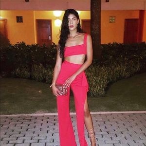 Red two piece pant set